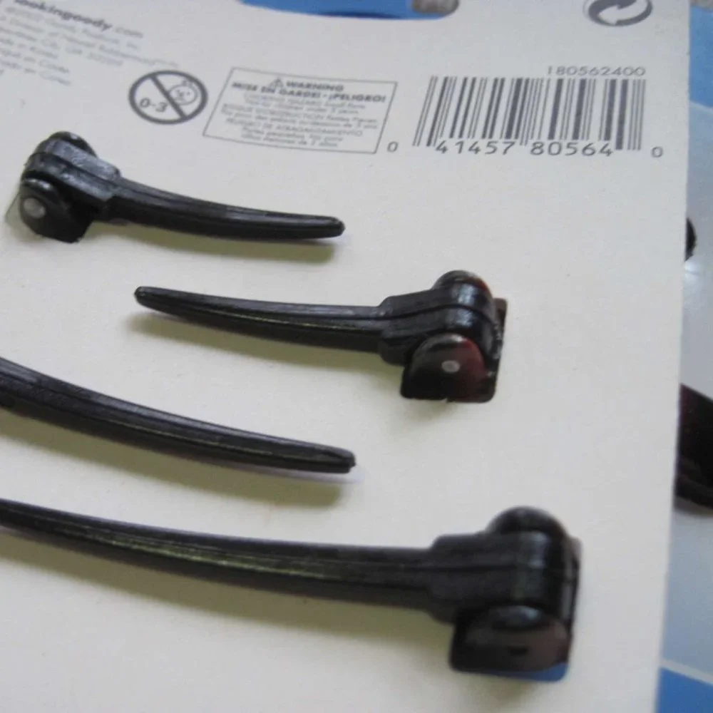 4 Goody Plastic Salon Clips Spring Backs Secure Hair Section Dark Black Red 2002